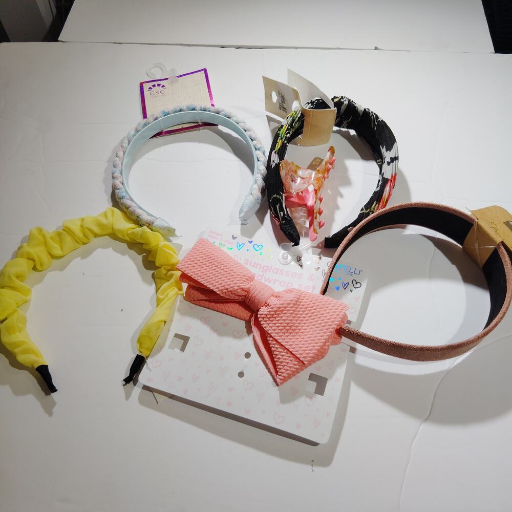 Lot of 6 Girl’s Hair Accessories, Mixed Styles & Colors, Headbands & Hair Pieces